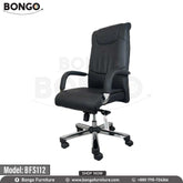 A beige Empyrean director chair with a high backrest, armrests, and a five-point wheeled base, made of heavy-duty stainless steel and high-quality PU leather.